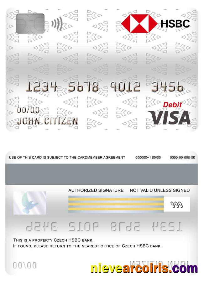 Czech HSBC bank visa debit card